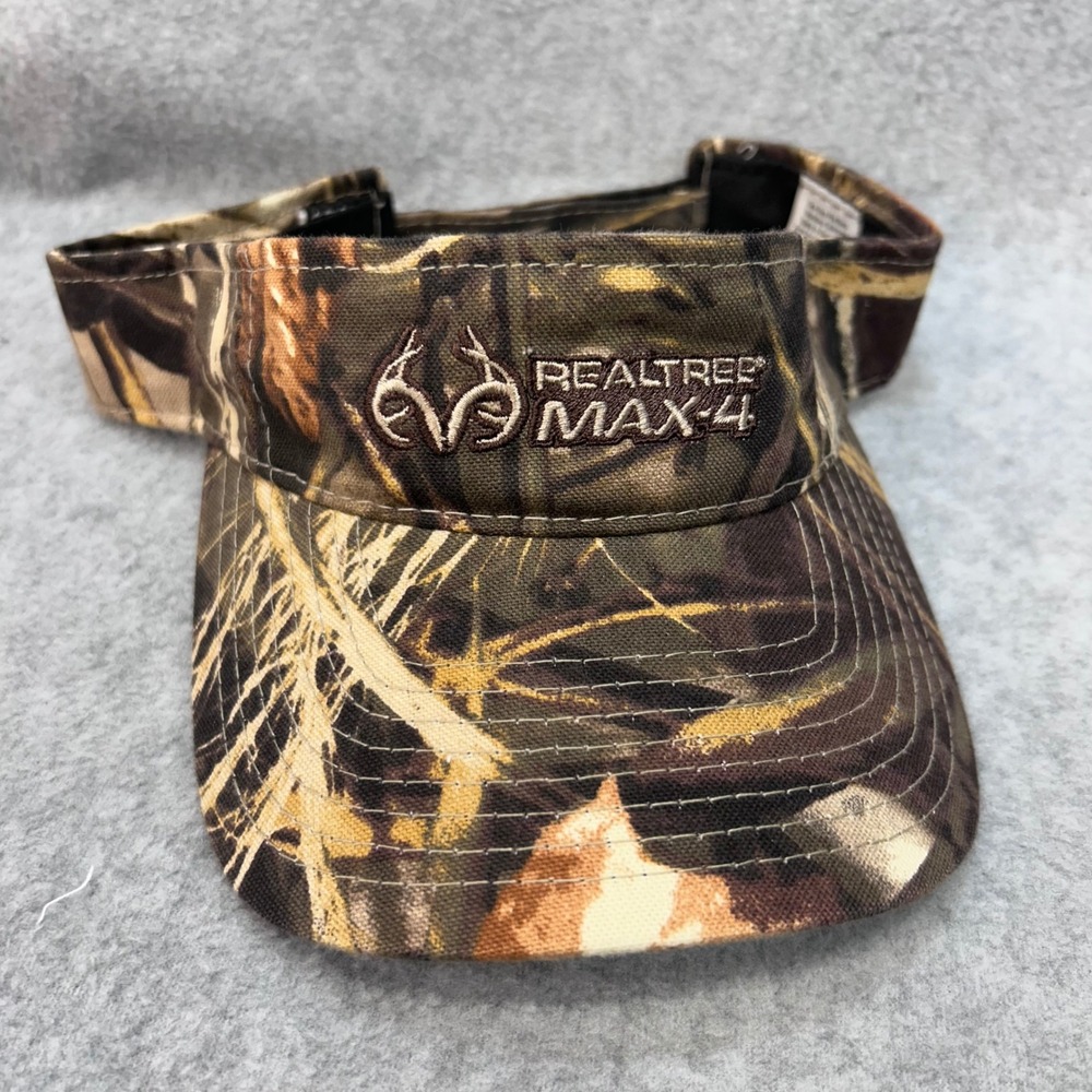Realtree Max-4 Logo Mens Camo Realtree Visor Adjustable Hunting Hat OSFM